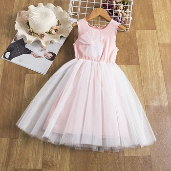 Bijeli labud Haljina za djevojčice Vjenčanje večernjim loptu haljina sa snop Dječje haljine za djevojčice 3-8 godina rođendan Haljina princeze Vestidos
