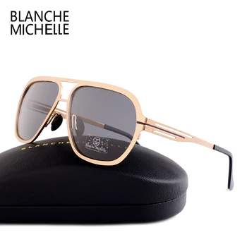 Blanche Michelle 2020 Kvalitetne Polarizirane sunčane naočale od nehrđajućeg čelika za muškarce UV400 Trg sunčane naočale lunette soleil homme