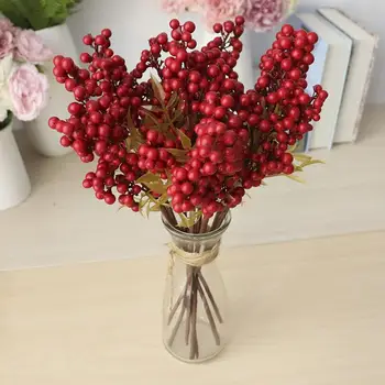 Bobica Umjetni Cvijet Lažni Crvene Bobice Božićni Cvijet Novogodišnji Dekor Drvo Umjetna Bobica Božićni Ukras Za Dom