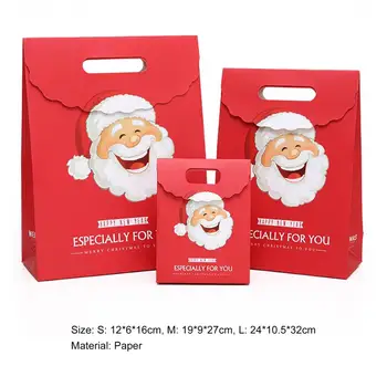 Božićni Kraft-papirnate vrećice s likom Djeda Mraza Poklon torba u stilu Božićnog Poklon paket za poklon pakiranja