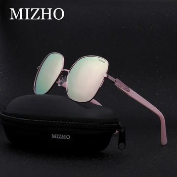 Brand MIZHO 2021 Bakar Metalne Trg Polarizirane Sunčane Naočale za žene Zrcalna slika-plave Luksuzne Modne naočale Steampunk Vizualne naočale