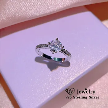 CC Otvoreni prsten za žene od 18 Karatnog bijelog zlata s premazom od srebra 925 sterling Komplet nakita Podesive Veličine Večernje Vjenčanje pribor CC3250