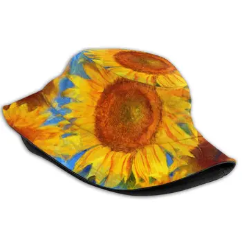 CINESSD Suncokreti Vincent Van Gogh Unisex Svakodnevni Šešir od Sunca Šešir-kanta za žene Bob Hip-hop Kape Godišnje šešir Ribar Panama