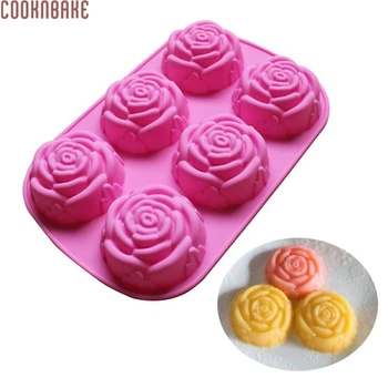 COOKNBAKE pink silikonska forma za tortu slastice cvijet je ručno izrađeni sapuni smola помадная obrazac 6 šupljine Puding zgusnuti kalup torta dekoracija
