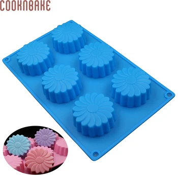 COOKNBAKE Silikonska forma za sapun ručne izrade oblik cvijeta Kolač Žele Puding kalup 6 Šupljine vjetrenjača Cvijet alat za ukrašavanje torte