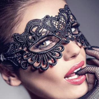 Cosplay cvjetne čipke maska ženska polovica lica prom seksi crna maska za oči Halloween rekviziti princeza maska za odrasle