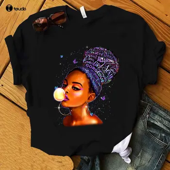 Crna Djevojka Magija Afro Ljubičasta Kosa Crna Kraljica Ženska Majica