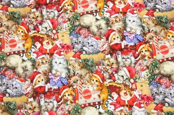 Crtani Mačka Božićni Express-pokloni Pamučna tkanina za djevojke Ruksak od tekstila Materijal za ručni rad Obrta ručno DIY