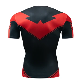 Crvena Noćni Krilca kratkih rukava Kompresije košulje Malloc 3D majice sa po cijeloj površini Za muškarce 2021 Godina Novi Top za Кроссфита za muškarce Fitness Tkanina