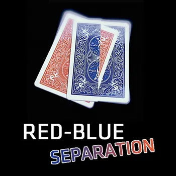 Crveno-Plavo Podjela Fokusira se na Jedan do Dva Igraćih Karata Magija Mađioničar Izbliza Ulica Iluzija Trikove Ментализм Igračka-zagonetka