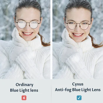 Cyxus Anti-Magla Anti-Plavo Svjetlo Višenamjenski Naočale Fshion u Crnim Okvirima i Prozirne Leće za muškarce i žene 8190