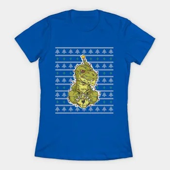 Dinosauri, Zamotan U Božić Svjetla, Zabavna Božićna ženska majica