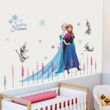 Disney Elsa Anna Olaf Princeza Anime PVC Naljepnice Za Zid Za Dječju sobu Postolje Home Dekor Crtani Zidno slikarstvo Smrznuti Plakat filma