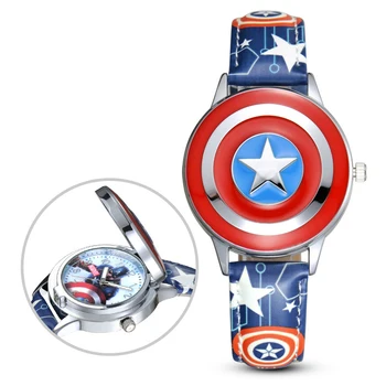 Disney i Marvel spider-man superjunaka Kapetan Amerika, iron man dječji sat je vodootporan, kožni kvarc flip-satovi igračke, pokloni