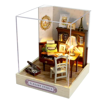 DIY Drveni Minijaturni lutkine Komplet Poklon Igračke Za djecu Roombox Kuća Lutaka Namještaj Kutija Kazališne Igračke za djecu za rođendan