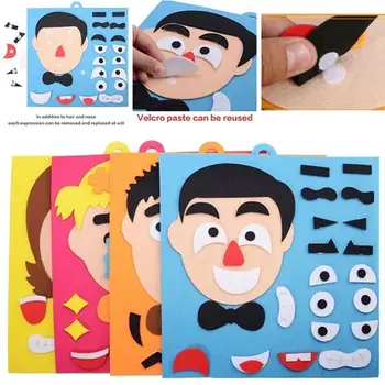 Djeca Izražavanje Emocija Promjena Igre DIY Filc Tkanine Set za ručni rad Montessori Study guide Dječji vrtić Edukativne Edukativne Igračke