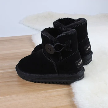 Dječje zimske cipele od prave kože s нескользящим сухожильным dna, velike dječje prozračna dječje cipele, zimske cipele