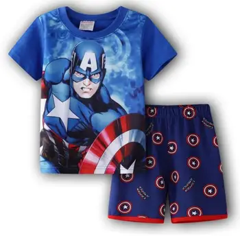 Dječje пижама Dječje пижама kratkih rukava spider-Man Kapetan Dječaci Crtani pidžama Pidžama za djevojčice Pidžama za spavanje