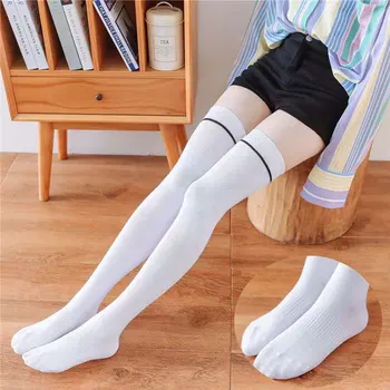Duge čarape do koljena Za žene Cosplay jednobojnu Seksi pamučne čarape u stilu Янпансе