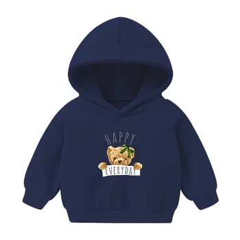 Džemper za dječake Jesensko-zimska majica Dječja odjeća za dječake Majica s kapuljačom za djevojčice флисовый top s cartoonish medvjedom Dječja odjeća