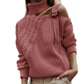 Džemper ženski zimski 2021 однотонный džemper bez naramenica ženska odjeća jedan