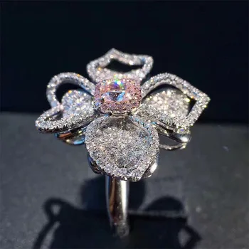 Elegantan ženski Vjenčani prsten s kristalno Mali Okrugli Kameni Prsten od 925 Sterling srebra Zaručnički prsten za žene Nevjesta Modni nakit