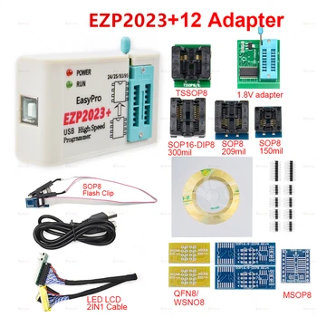 EZP2023 USB SPI Programer Komplet + 12 Adapter Podrška 24 25 93 95 EEPROM Flash Bios-a Minipro Kalkulator Prevodilac Jezika
