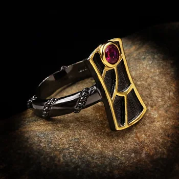 Fine Dame 925 Srebro boje prsten s kubični cirkon Geometrijski Crveni Cirkon Prsten od crnog zlata sa twist Talijanski Visoki nakit donje prsten