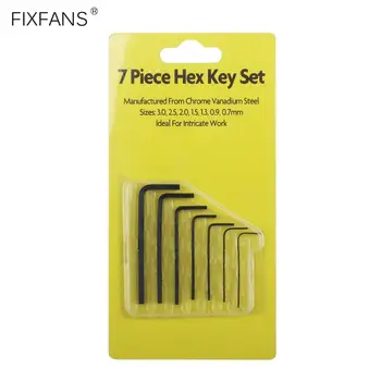 FIXFANS 7 kom. Skup milimetarski imbus ključeva Mali Imbus ključ Odvijač Set ručnih alata 0,7 mm, 0,9 mm 1,3 mm 1,5 mm 2,0 mm 2,5 mm 3,0 mm
