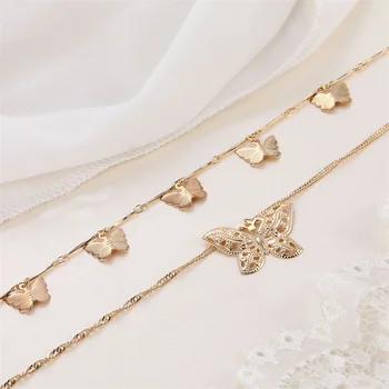 FNIO Češka ogrlice s privjescima u obliku leptira za žene Šarm Zvijezde Mjesec Zlatno laminirano ogrlica Ogrlica 2020 Modni nakit