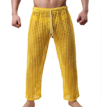 Gospodo пижамные hlače Svakodnevne prozirne hlače Mrežaste delikatna Prozirne pidžama Prozračna sportske hlače Pantalon Пижама Lounge XL