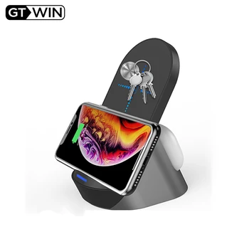 GTWIN 2-u-1 Stolni Držač Bežični Punjač, Slušalice za mobilni Telefon Bežični Punjač za brzo Punjenje za Samsung Xiaomi iPhone