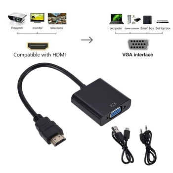 HDMI-Kompatibilnu VGA Konverter Audio od Muškaraca i žena + Kabel za Napajanje Kabel za Pretvarač S Аудиовыходом Pogodan Za Tablet Računala