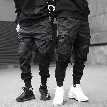 Hlače reflektirajućim modis crni trkači gospodo jahaće hlače kpop techwear hip-hop motocikl harajuku modni ulične hlače hop svakodnevne