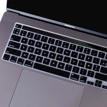 HRH Crna Silikonska Torbica za kožu Francuske Tipkovnice Verzija SAD Za MacBook New Pro 16 2019 A2141 Čip M1 A2338/A2251/A2289 2020+
