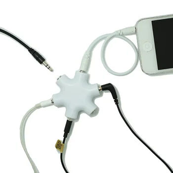 Hub Multi Priključak za smartphone Priključak za slušalice od 3,5 mm Razdjelnik Za putovanja Lagan Hrapav 5-pojasni