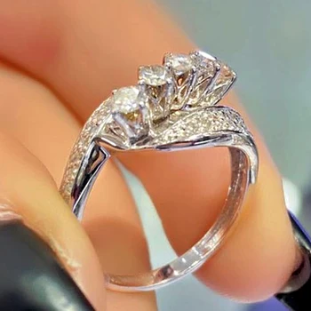 Huitan Veličanstveni Zaručnički Prsten za žene Puni Blistava Kubni Cirkonij Moderan Dizajn 2021 Novi Modni Nakit za College Izravna dostava