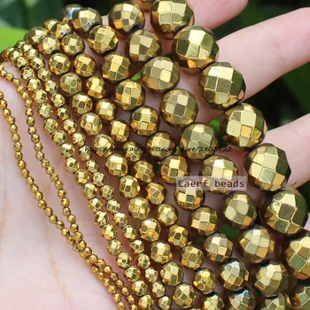 Izbrušena Prirodni Hematit Zlatno 2-12 mm Okrugli Slobodan perle Za izradu nakita DIY !Pružamo mješoviti veliko prodaju sve proizvode!