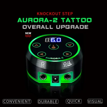 Izvor napajanja za tetovaže Aurora-2 Crna Metalik Digitalni zaslon Osjetljiv na dodir LCD zaslon za stalni sastav Potrepštine Ručka za Tetoviranje