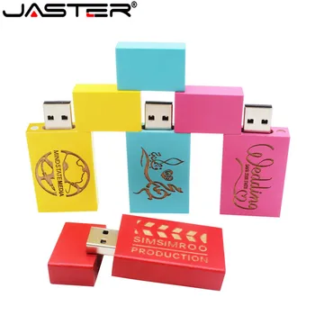 JASTER LOGO identitet drveni šareni blok USB flash drive kreativni dar u disk, flash drive 4G 16 GB, 32 GB i 64 GB drveni kartica