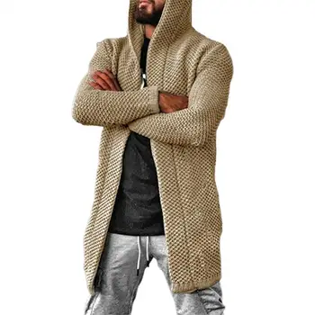 Jednobojnu Kardigan dugih rukava Džemper Jesen Zima Zadebljanje Topli Muški Pletene kardigan odjeća