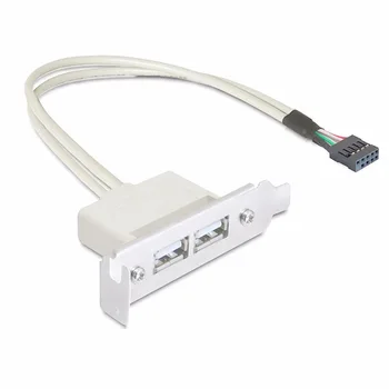 Jimier CY low profile 8 cm Visina USB 2.0 Ženska poleđina za matične ploče 9-pinski kabel s nosačem za PCI 30 cm