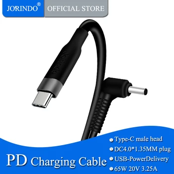 JORINDO 65 W punjač dc pretvarača tipa c u dc4.0*1,35 mm kabel adapter za brzo punjenje prijenosnog kabela za napajanje laptopa