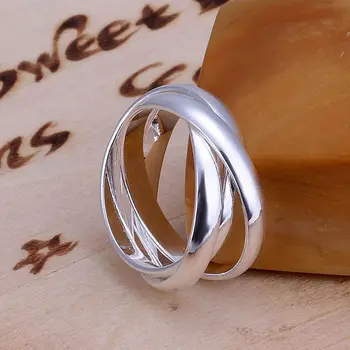 JZR167 Veleprodaja Klasicni Elementi Elegantan Vrhunski Dizajn Srebrne Boje Crystal Za žene Lady Vjenčanje dekoracije Slatka Modni prstenova