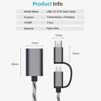 Kabel-OTG adapter 2 U 1 Micro USB/Type-C Adapter USB 3.0 Adapter za Sinkronizaciju Podataka Za Huawei Za MacBook U Disk Type-C OTG