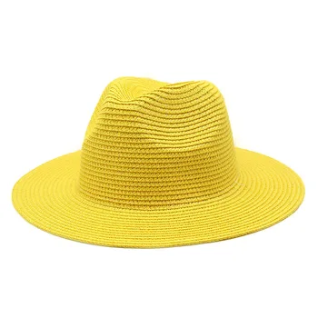 Kauboj slamnati šešir ženska djevojka s ravnim krovom s ravnim poljima cilindar za boravak na otvorenom šešir od sunca, šešir od sunca primorski suncobran plaža šešir