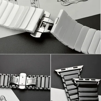 Keramički remen za Apple Watch Band 42 mm 38 mm remen za sat s kopčom narukvica od nehrđajućeg čelika iwatch serije 5 4 3 se 6 remen 40 mm 44 mm