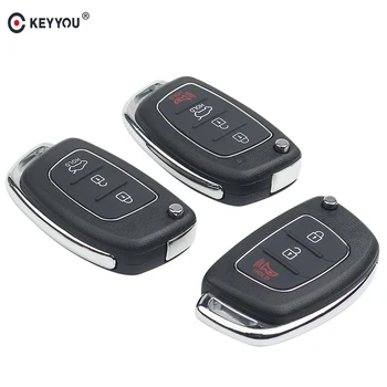 KEYYOU Daljinski Privjesak za ključeve 3/4 Gumb Torbica za ključeve od automobila Flip-Флодинг za Hyundai ELANTRA New Verna