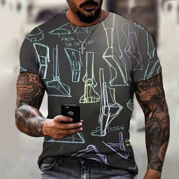 Klasicni Харадзюку Muška ulični art moda Retro s kratkim rukavima Slobodna 3d muška majica s po cijeloj površini Svakodnevni O-izrez s kratkim rukavima 2021