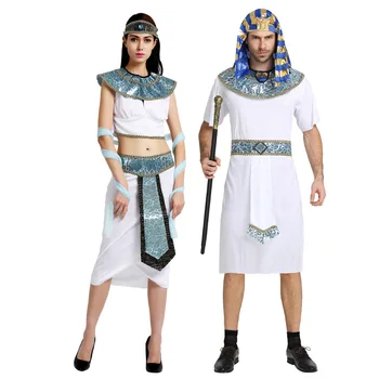 Kostim za Halloween Anime Drevni Egipat Egipatski Faraon, Kralj Carica Kleopatra Kraljica Odijelo Cosplay Odjeću za odrasle Muškarce Žene